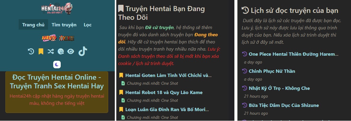 Thêm tính năng mới cho giao diện website Hentai24hZ